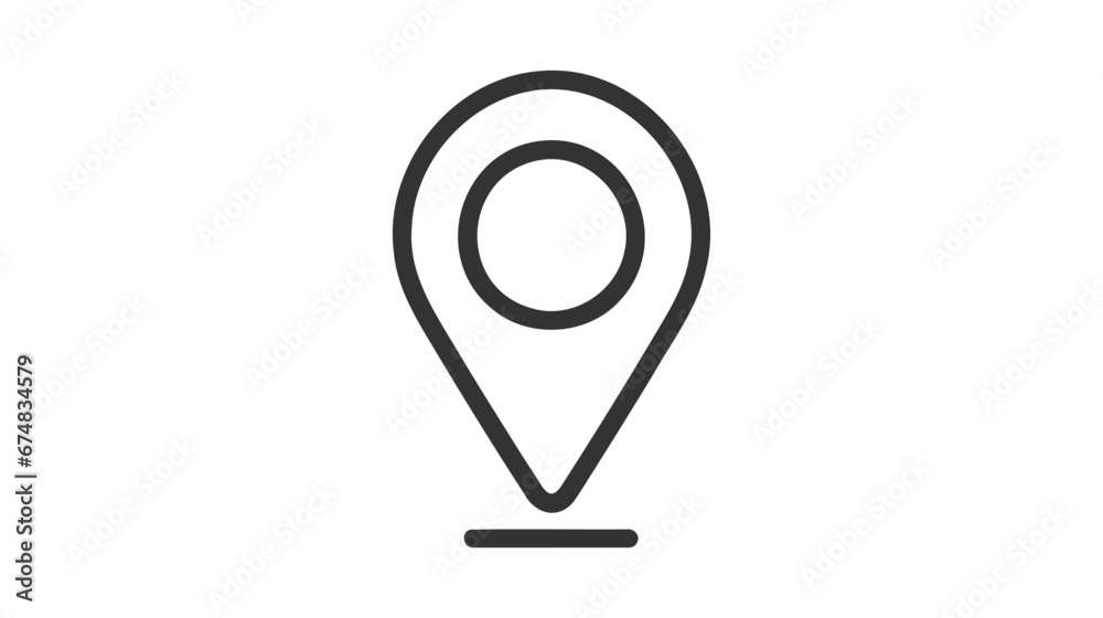 Pin icon vector. Location sign Isolated on white background. Pin icon vector. Location sign Isolated on white background.