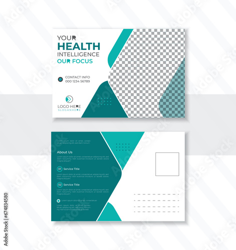 Modern business postcard design template