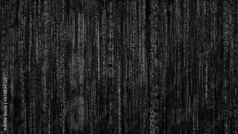 digital binary codes data stream background motion