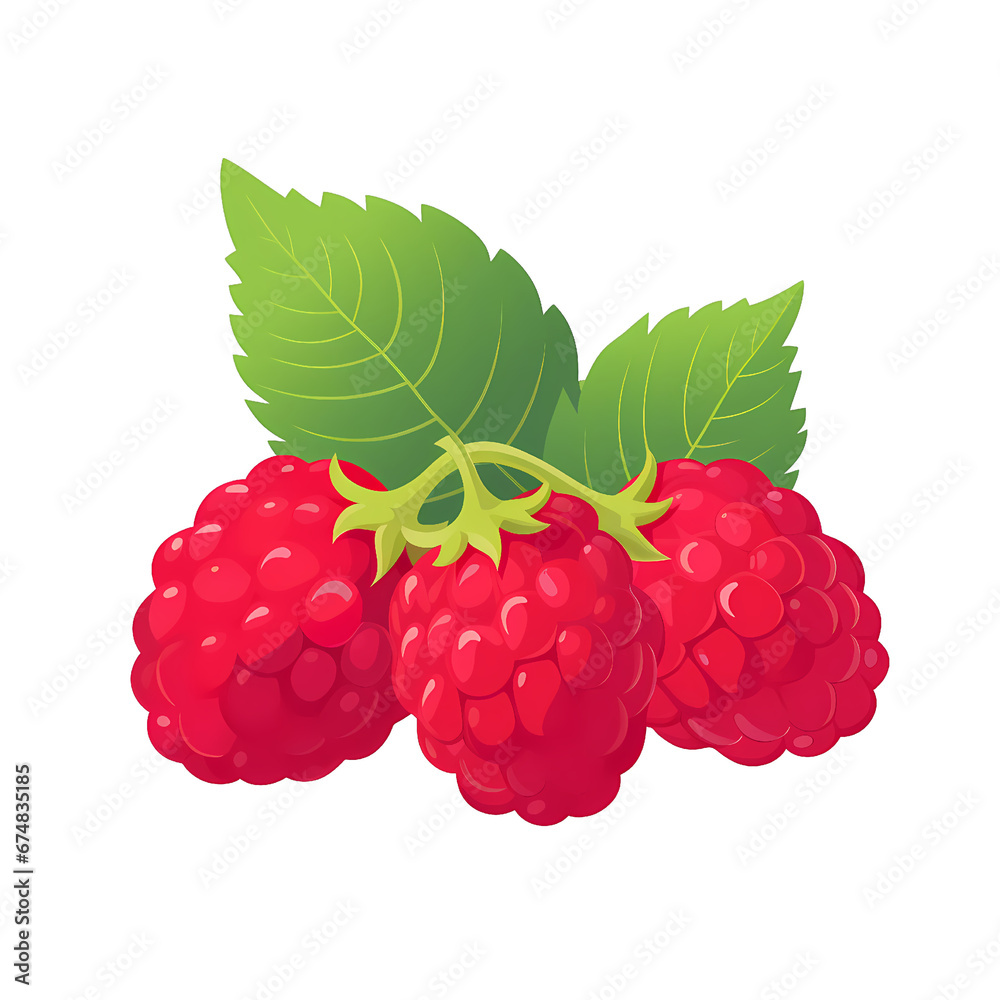 Simplified flat art illustration of a raspberry Simplified flat art illustration of a raspberry