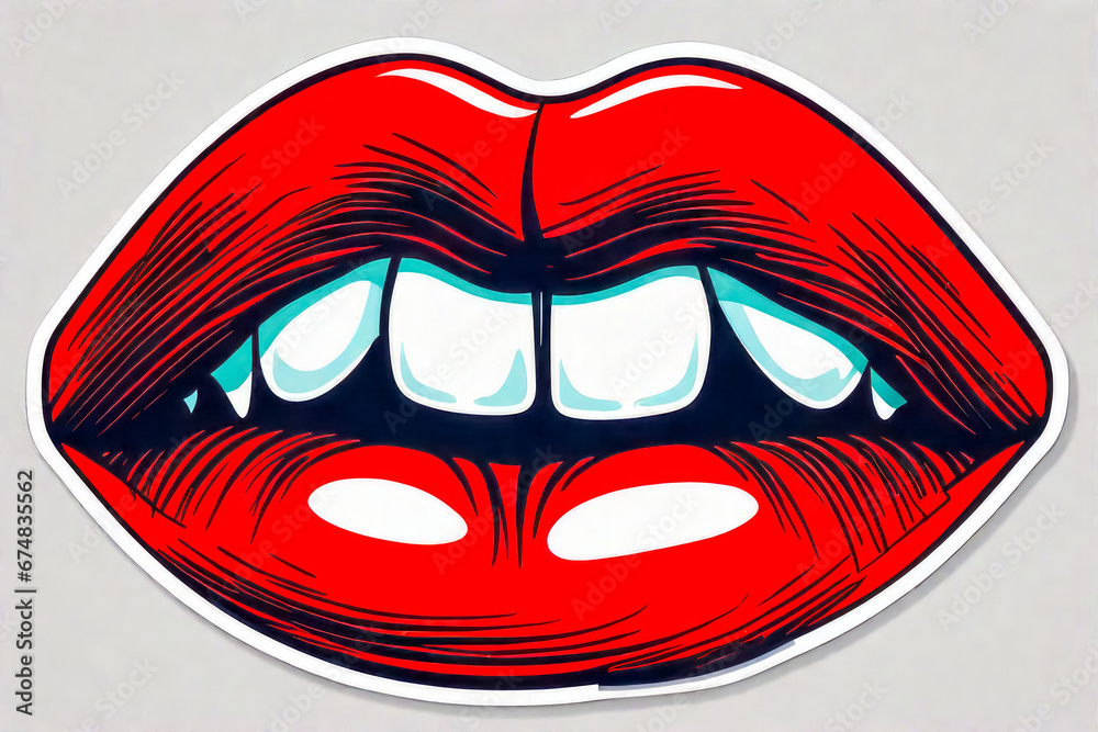 red lips close up, generated image red lips close up, generated image