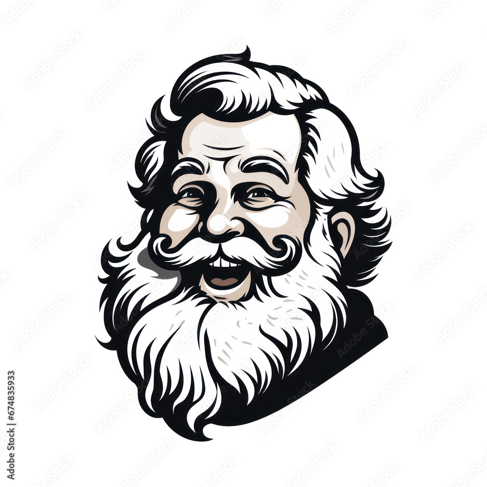 Santa Claus head. Hand drawn illustration Santa Claus head. Hand drawn illustration
