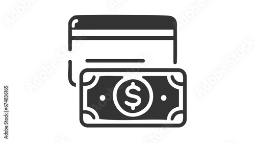 Pay symbol, logo illustration. Editable stroke. Pixel perfect vector graphics