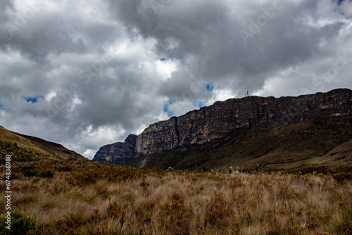 Paramo nature in the mountains of the Colombian Andes