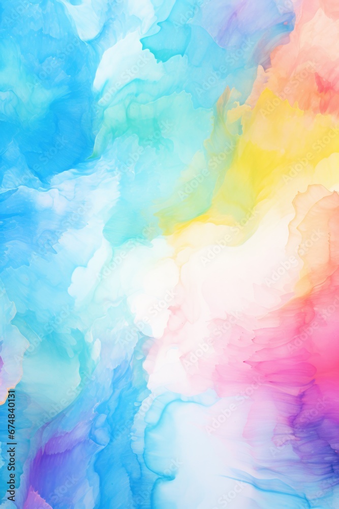 An abstract painting depicting a cloud in vibrant rainbow colors. This unique artwork can be used to add a pop of color and creativity to various projects and designs.