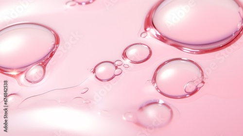 Thick glycerin serum droplet on white backdrop, exhibiting bubbly liquid gel-textured moisturizer.