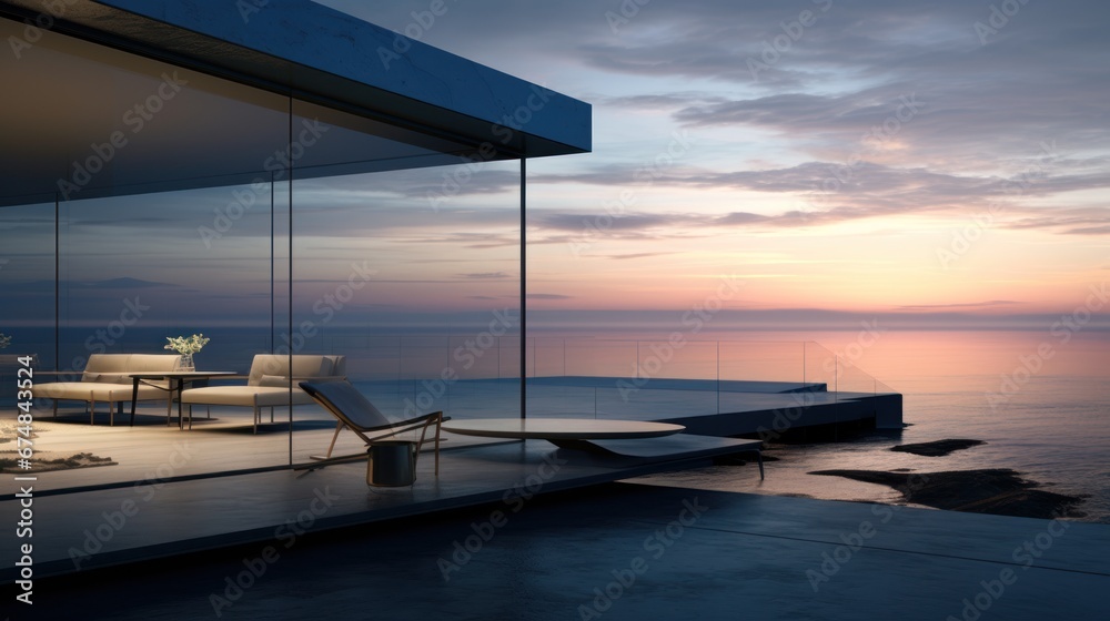 Modern Cliffside Home Mockup with Majestic Seascape