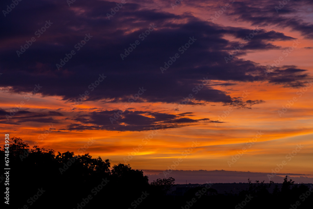 Idyllic sky with clouds of different shapes