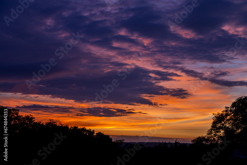 Idyllic sky with clouds of different shapes