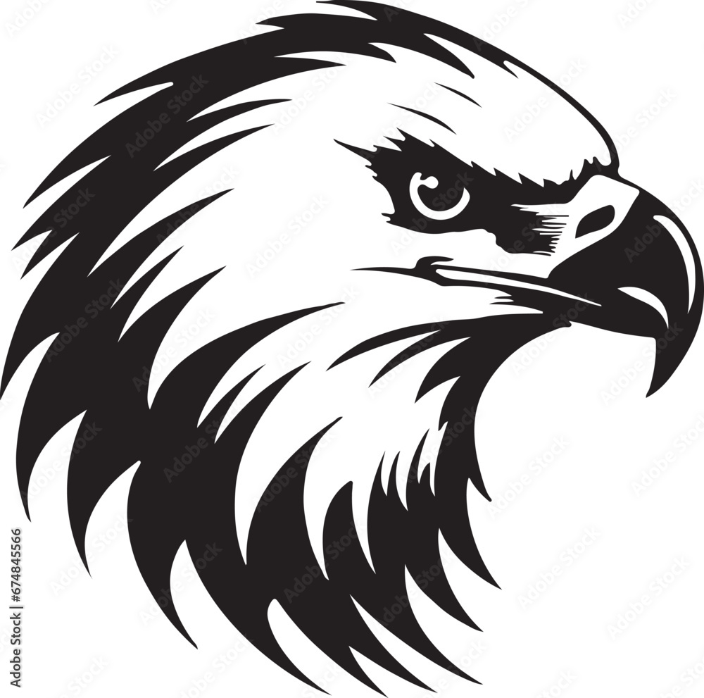 Obraz premium Eagle silhouette black and white logo template animal tattoo symbol and sign