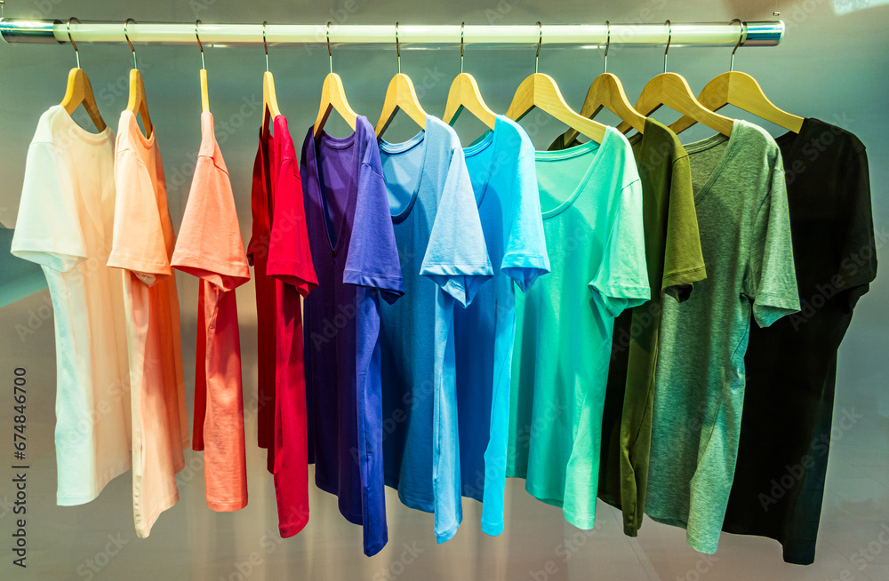 clothes at a rack clothes at a rack