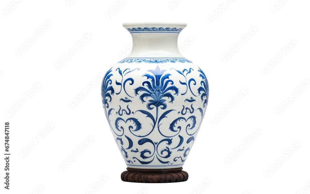 Blue and White Porcelain Masterpiece on isolated background