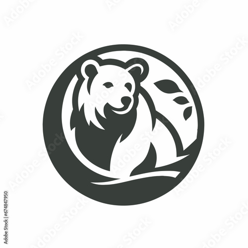 bear silhouette logo vector animals illustration,Bear icon modern symbol for graphic and web design