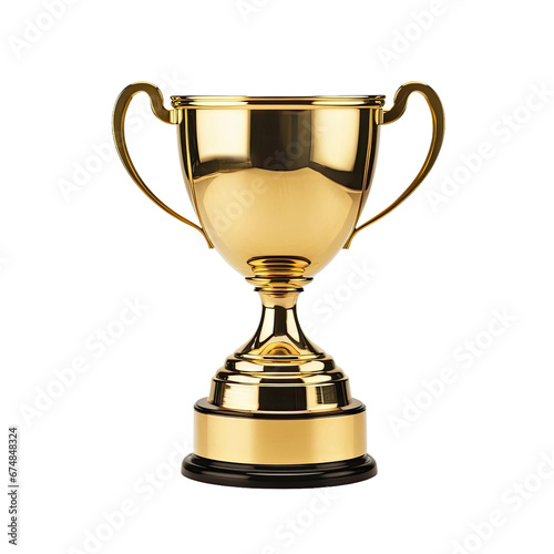 Shining Gold Trophy Cup, Isolated
