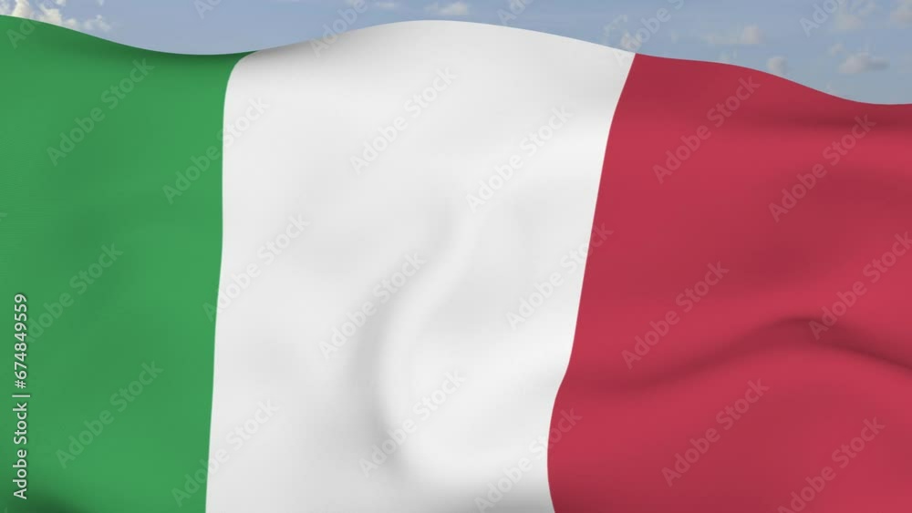 Loop der Italien Fahne wehend im Wind als Nahaufnahme 4K Loop der Italien Fahne wehend im Wind als Nahaufnahme 4K