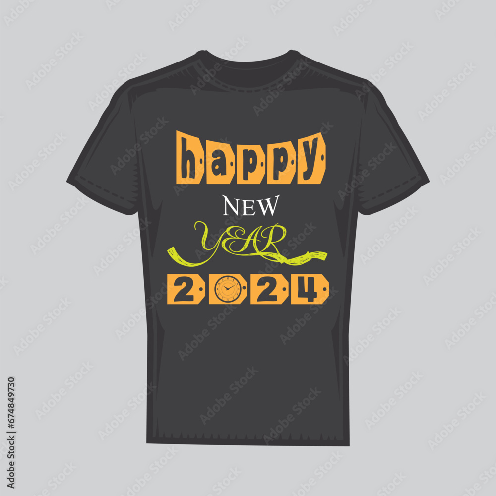 Happy New T-Shirt Design for 2024