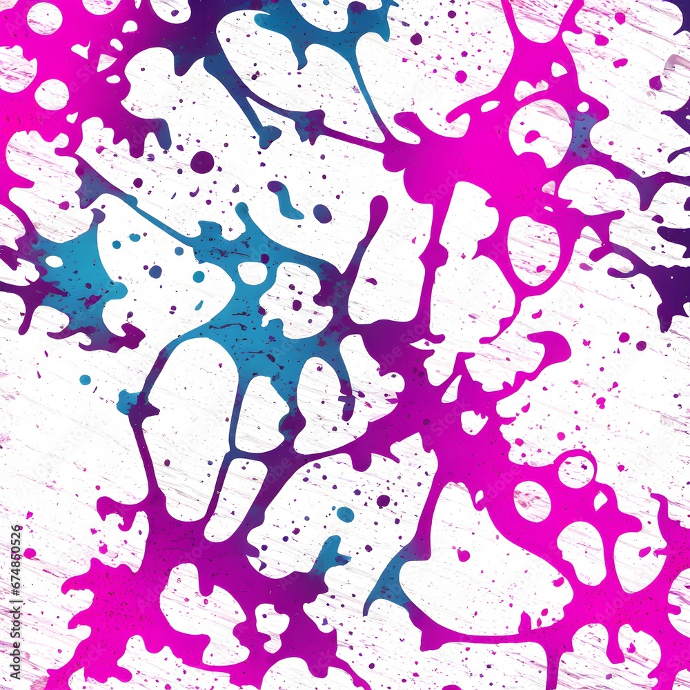 Seamless watercolor pattern with grunge splashes and blots