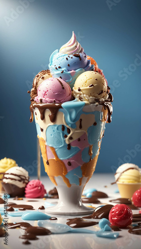 Super copa de helado de colores photo