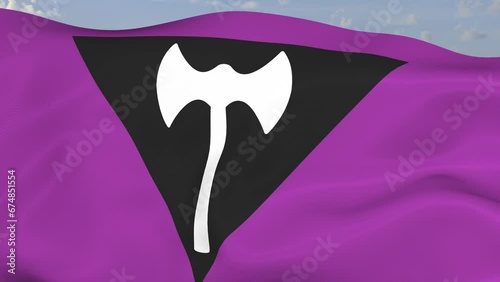 Loop der Pride Lesbian Fahne wehend im Wind als Nahaufnahme 4K	