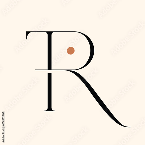 TR letter logo design on luxury background