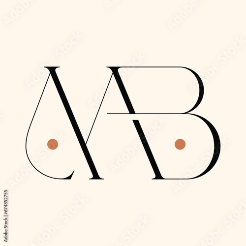 MB letter logo design on luxury background photo