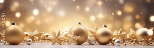 Christmas Background With Golden Star. New Years decor