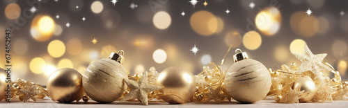 Christmas Background With Golden Star. New Years decor