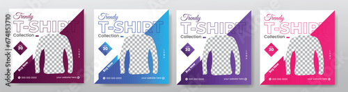 super sale t shirt media social post or square banner template design