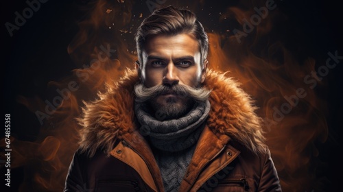 Portrait of Mustache Man, Movember concept
