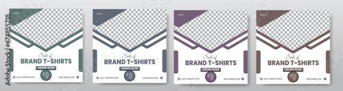 super sale t shirt media social post or square banner template design photo