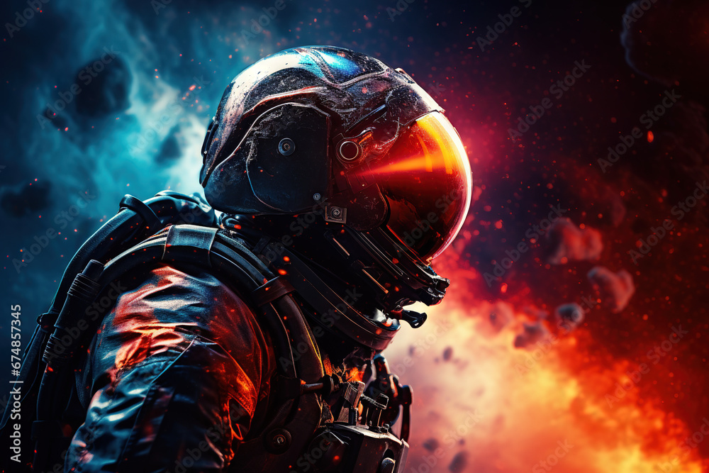 Astronaut in the dangerous space generative ai. 4K Wallpaper. Astronaut in the dangerous space generative ai. 4K Wallpaper.