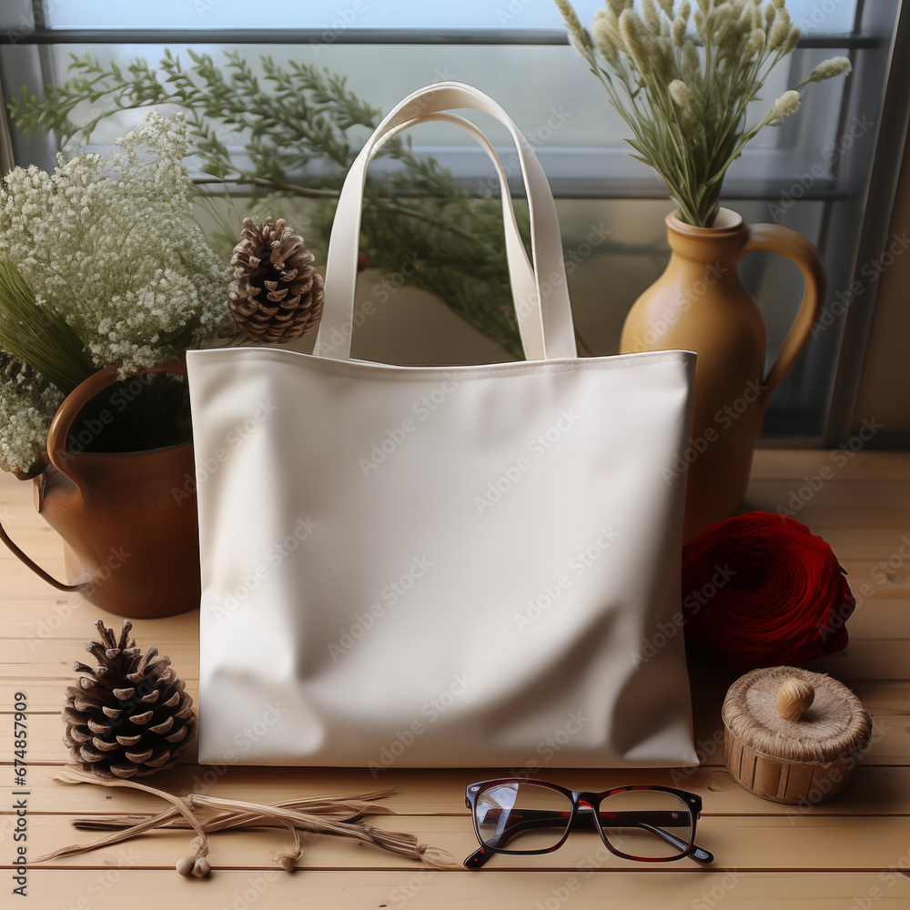 Tote Bag Mockup, Natural Canvas Tote Bag Mock up,  Shopping Bag Mockup