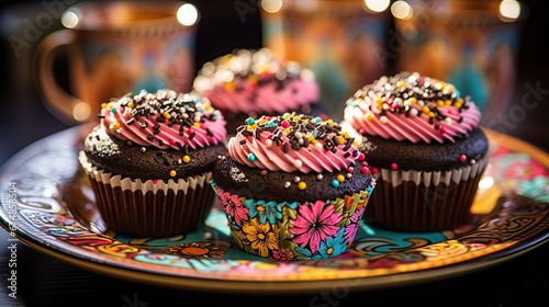 Top view of Traditional brazilian sweets - brigadeiros - on white background.