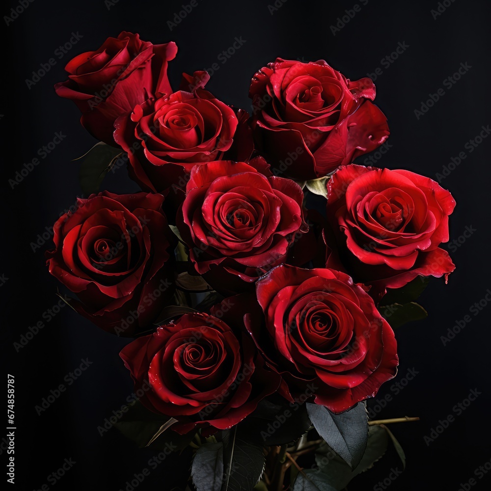 custom made wallpaper toronto digitalBouquet of red roses - generative ai