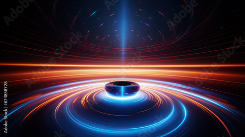 Smooth Concentric Circular Patterns with Colorful Light Streaks