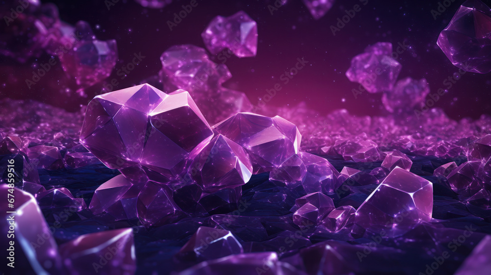 Obraz premium Dark Background with Amethyst Patterns