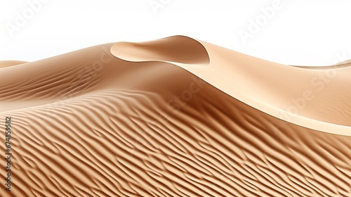 Desert sand pile  dune isolated on white background and texture  with clipping path