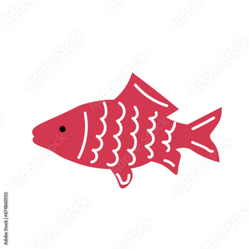 Red fish for Chinese New Year on white background