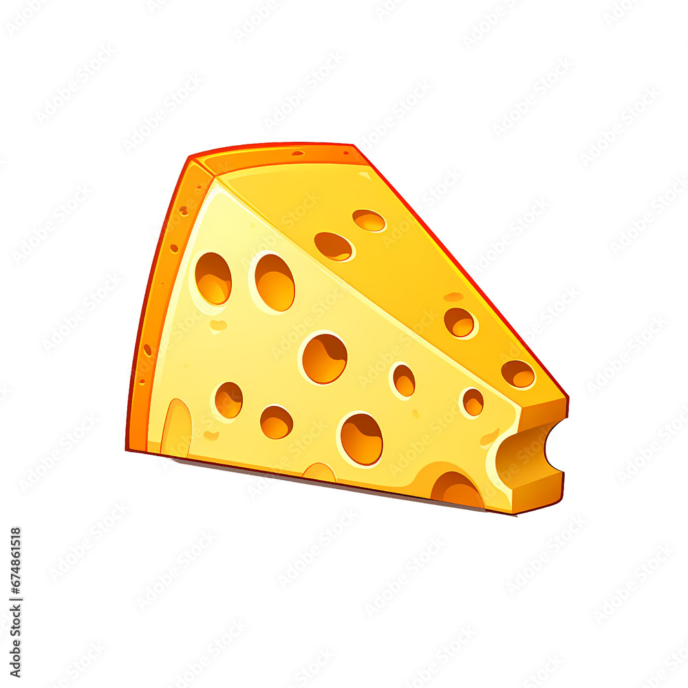 Simplified flat art illustration of Cheese Simplified flat art illustration of Cheese