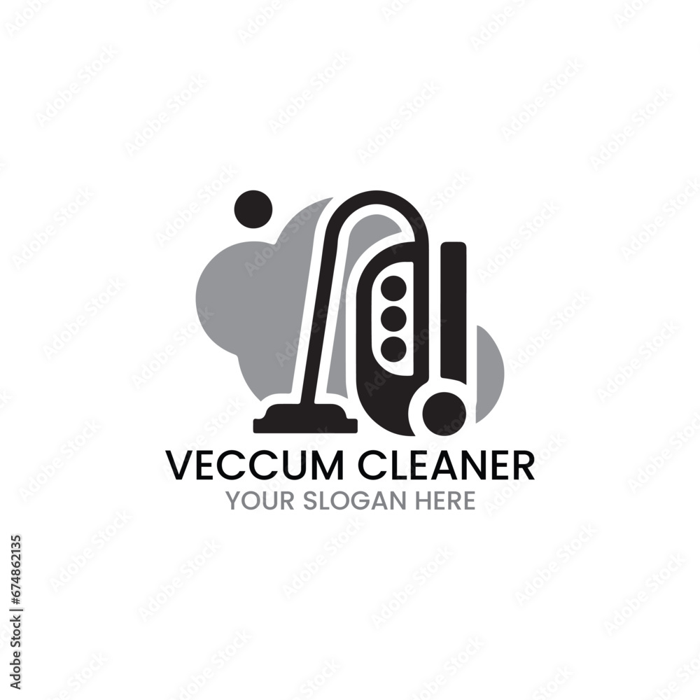 vacuum cleaning logo design vector