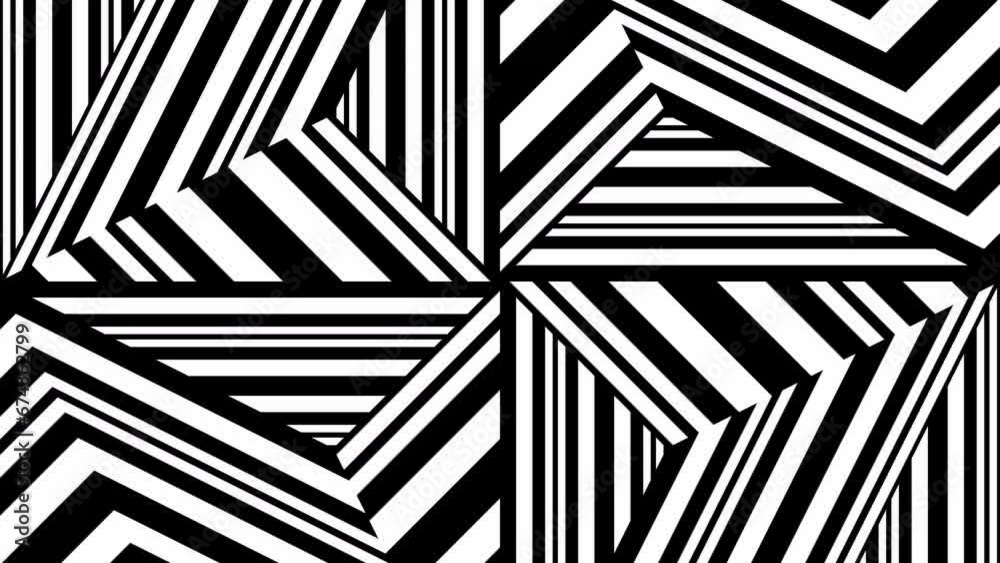 Abstract background with black stripes.Seamless loop video.Monochrome pattern. Abstract background with black stripes.Seamless loop video.Monochrome pattern.