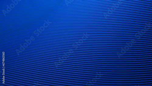 Blue abstract background with curved lines 3d render