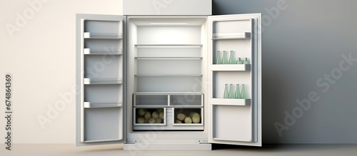 Collage of an empty and full refrigerator