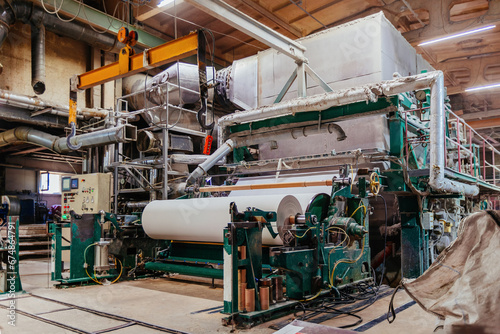 Wallpaper Mural Waste paper recycling plant. Machine for production of paper rolls Torontodigital.ca