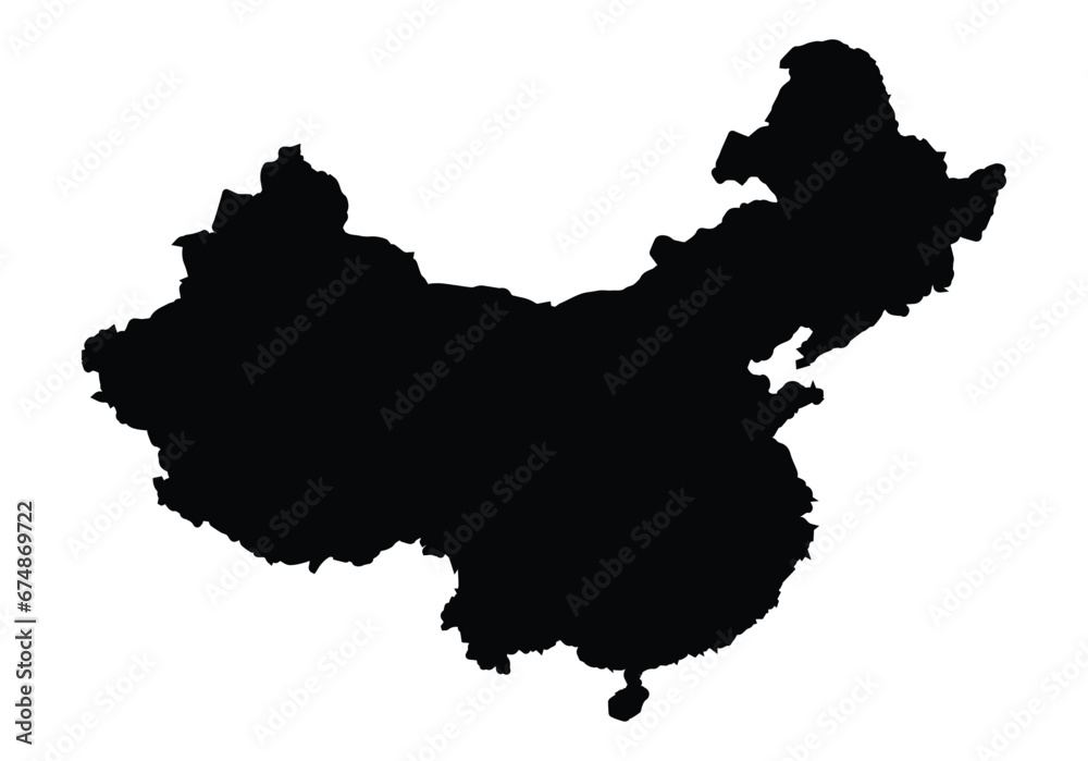 china outline vector map easy to use
 - obrazy, fototapety, plakaty 
