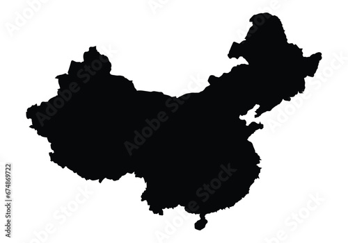 china outline vector map easy to use
 photo