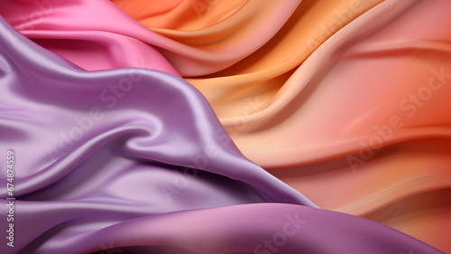 Colored silk drapery fabric background