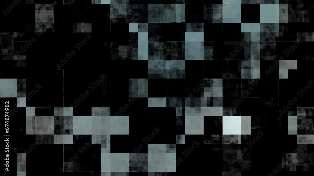 Abstract pixel noise graphic motion effect. Pixeled square texture pattern.