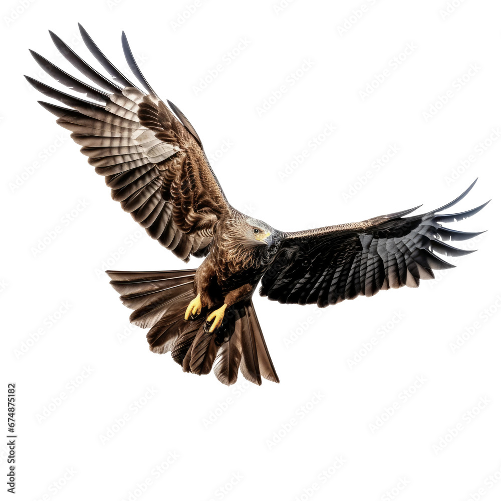 Obraz premium Flying Raptor, Black Kite in Flight