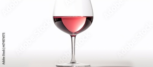 Red wine in an elegant glass with clipping path